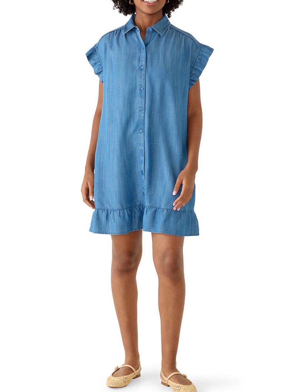 Crown and Ivy women’s flutter sleeve shirt dress